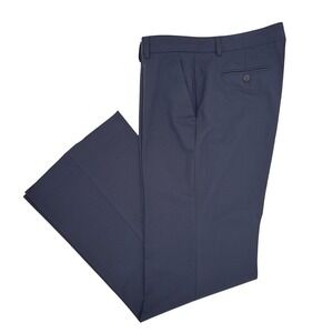 Theory Broadway Navy Blue Wool Stretch Straight Leg Dress Pants Size 10 EUC